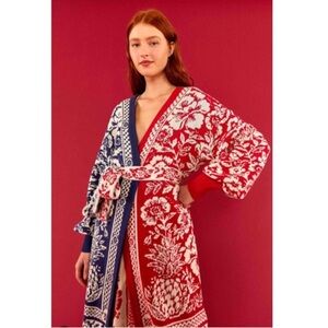 Farm Rio Garden sweater pineapple